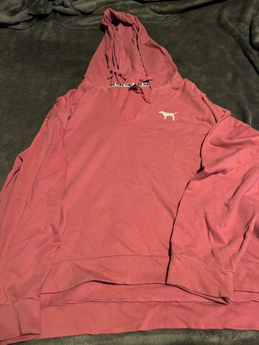Victoria's Secret Dusty Rose Hooded Sweatshirt with Dog Logo